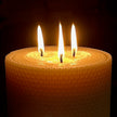 6 x 5 Inch Hand Rolled Beeswax Pillar Triple Wick Candle