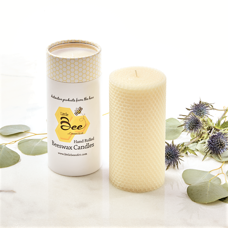 100% Pure BEESWAX Pillar Candles, Eco-friendly Candles, Hand-rolled Beeswax  Candles size: 10cm/4cm, Non-toxic Candles 