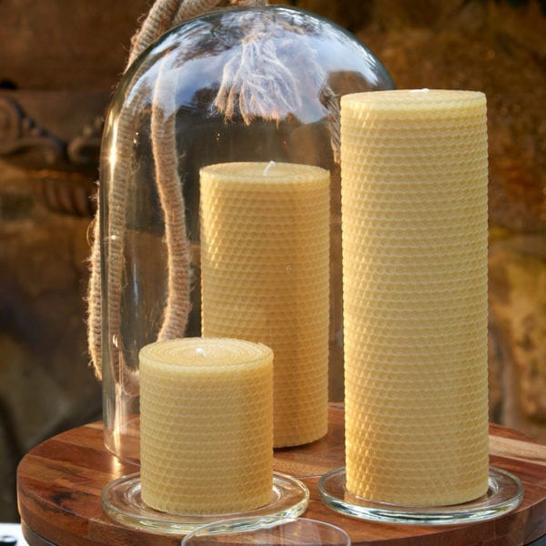 Hand Rolled Beeswax Candle Trio from Little Bee of CT
